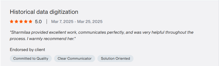 Upwork testimonial 5